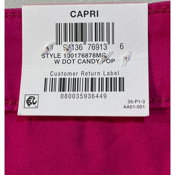 Style & Co Womens Size 10 Mid Rise Curvy Capri Pants Polka Dot Pink - Picture 7 of 11